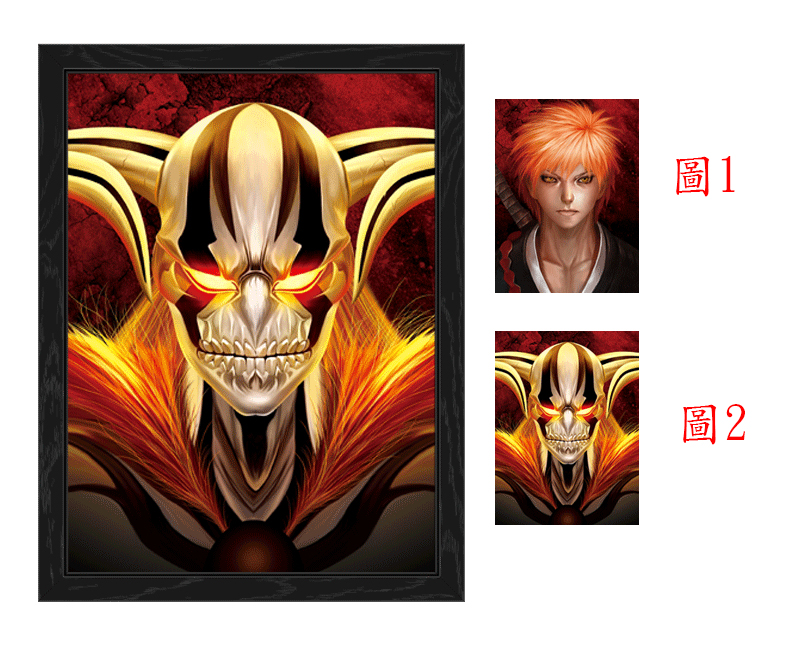 bleach anime 3d poster painting with frame 29.5*39.5cm