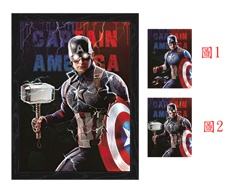 avengers anime 3d poster painting with frame 29.5*39.5cm