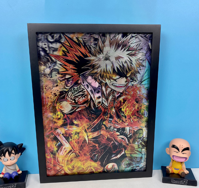 my hero academia anime anime 3d poster painting with frame 29.5*39.5cm