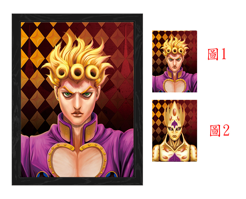 JoJos Bizarre Adventure anime 3d poster painting with frame 29.5*39.5cm