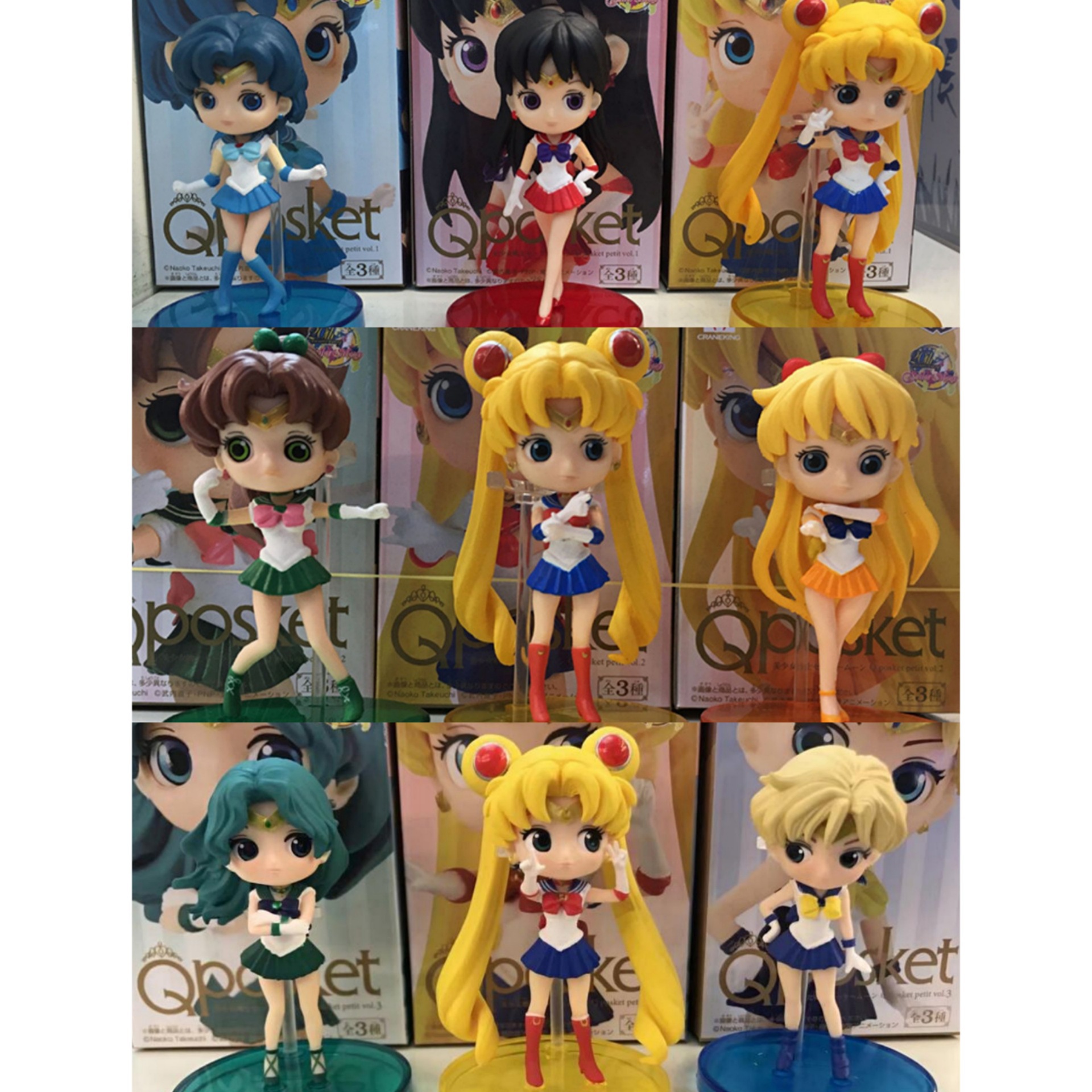 SailorMoon anime figure for 3 pcs/set 8cm