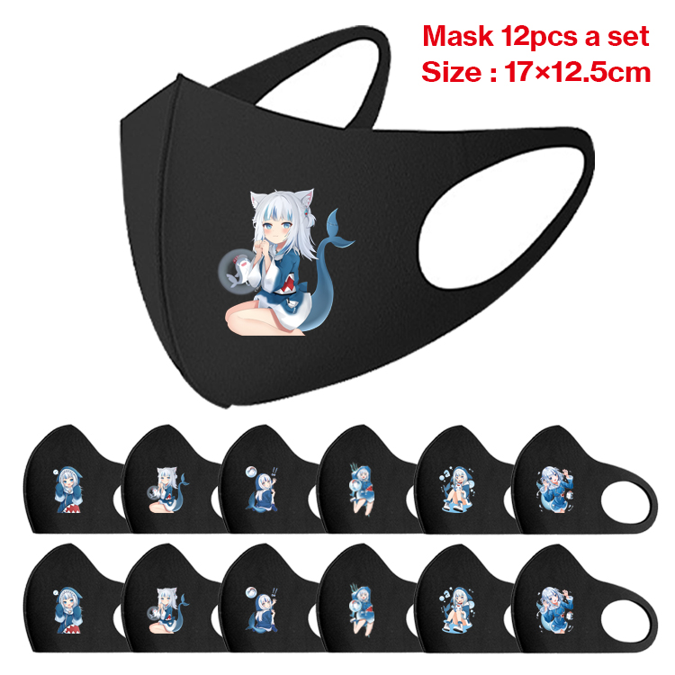 Gawr Gura anime mask 12pcs a set