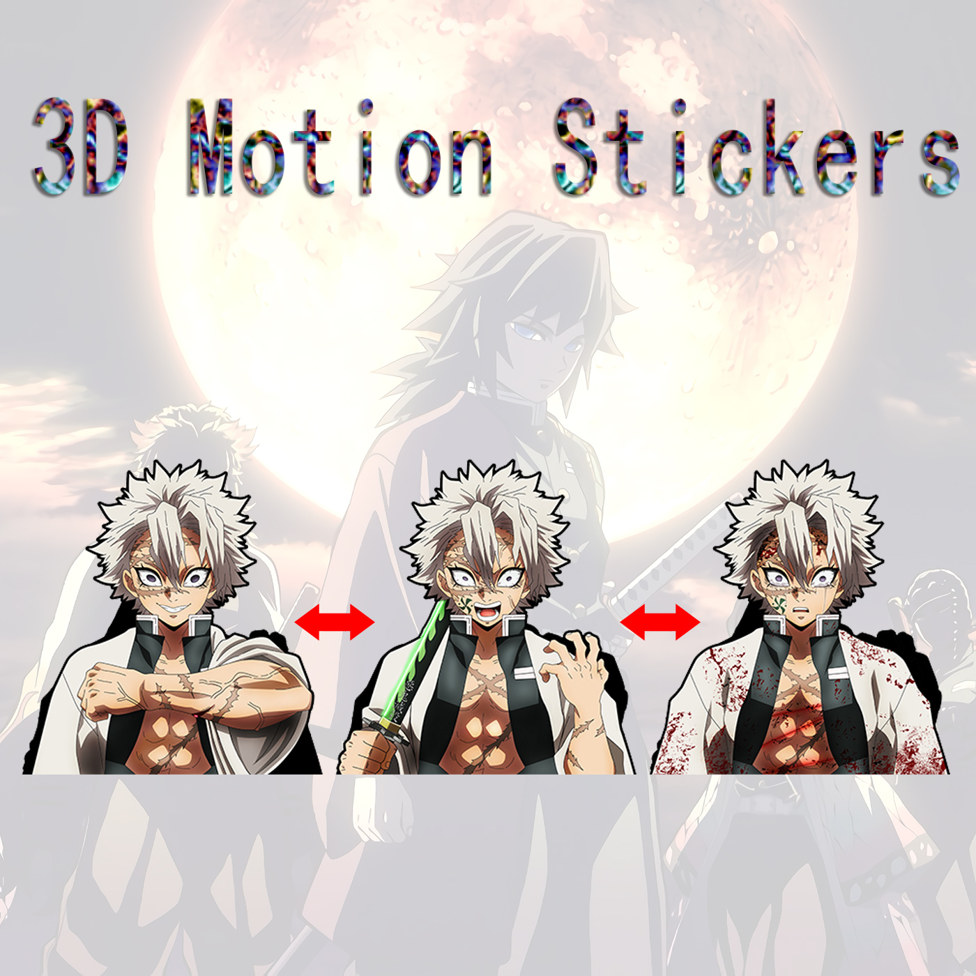 demon slayer kimets anime 3d sticker