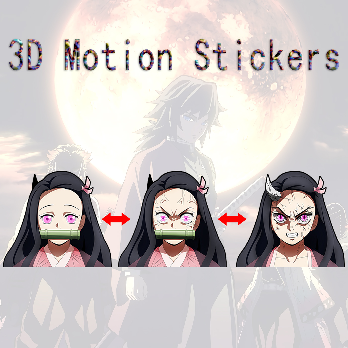 demon slayer kimets anime 3d sticker