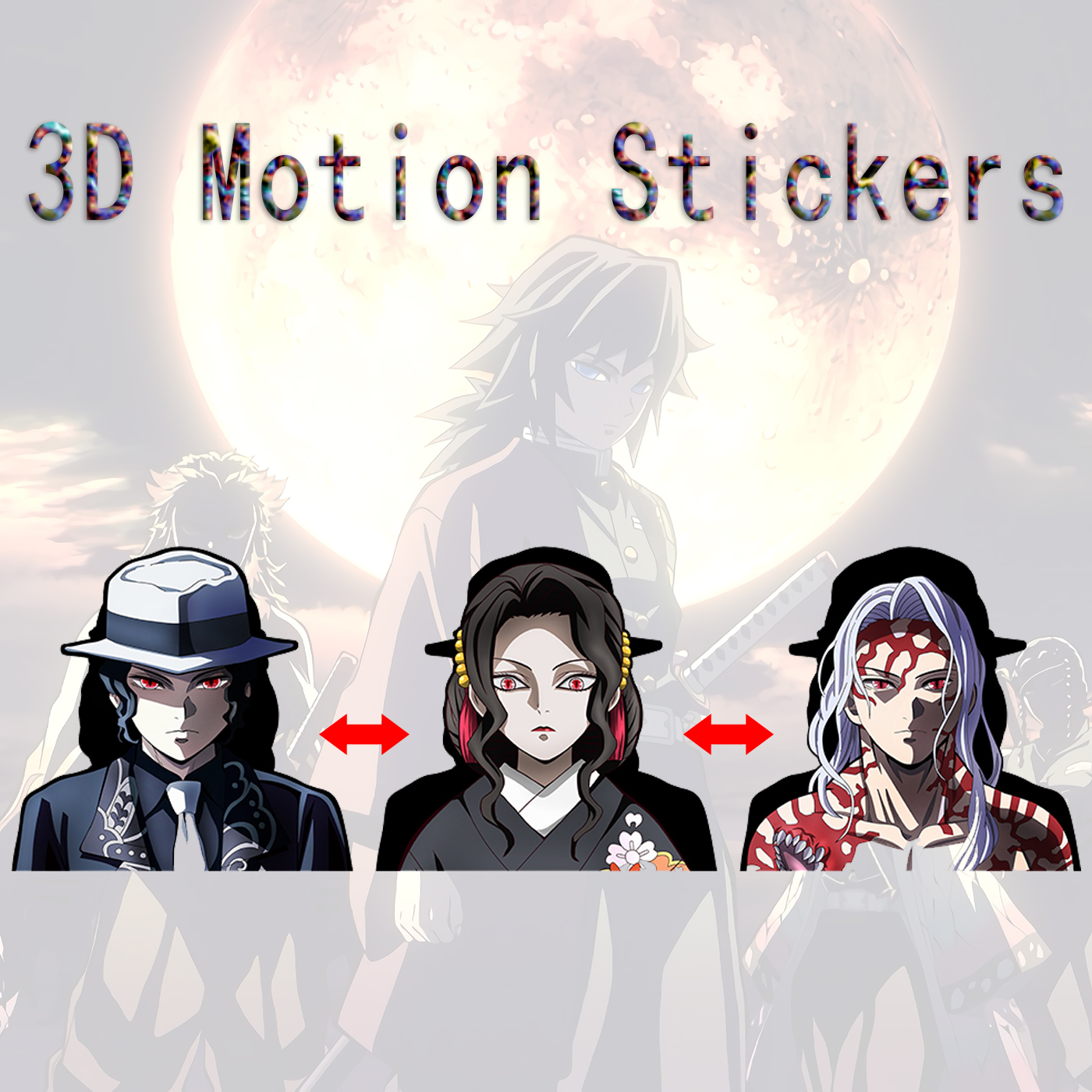 demon slayer kimets anime 3d sticker