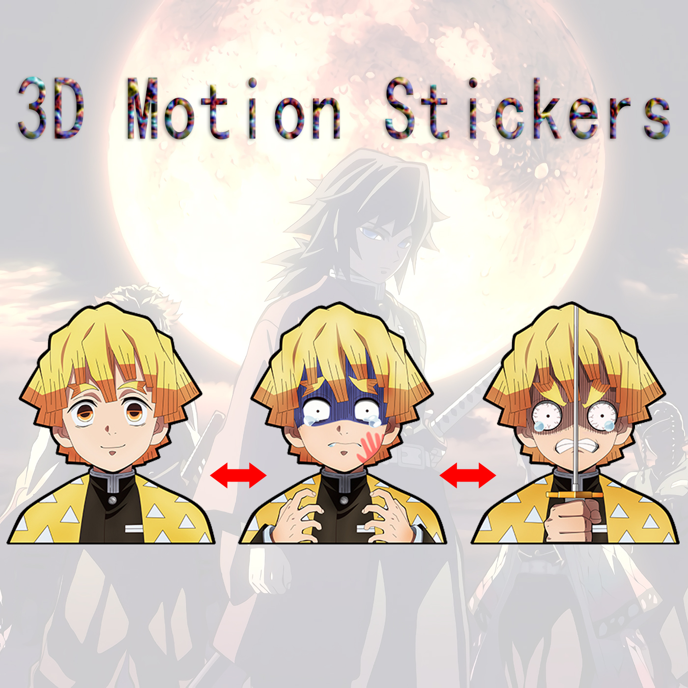 demon slayer kimets anime 3d sticker