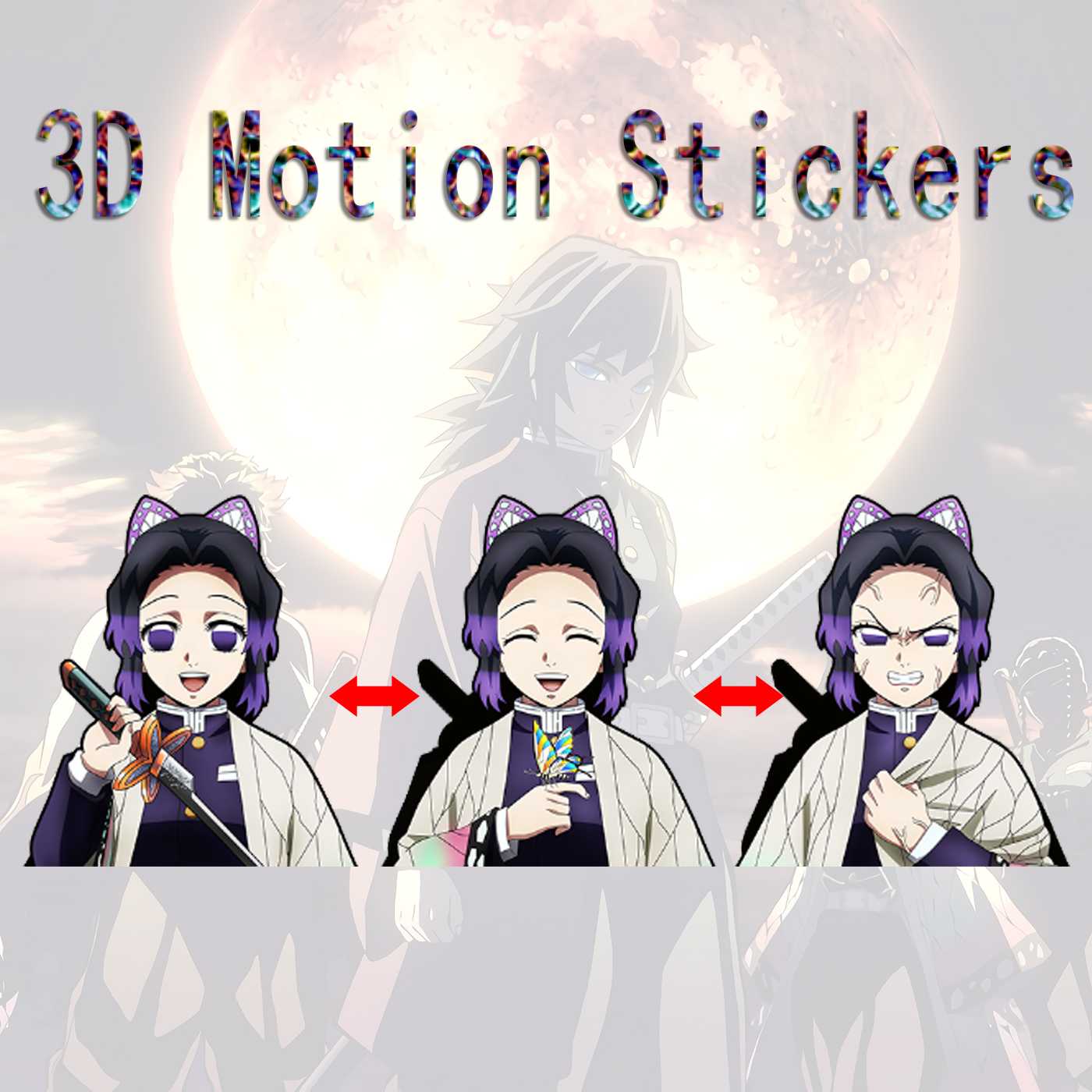 demon slayer kimets anime 3d sticker