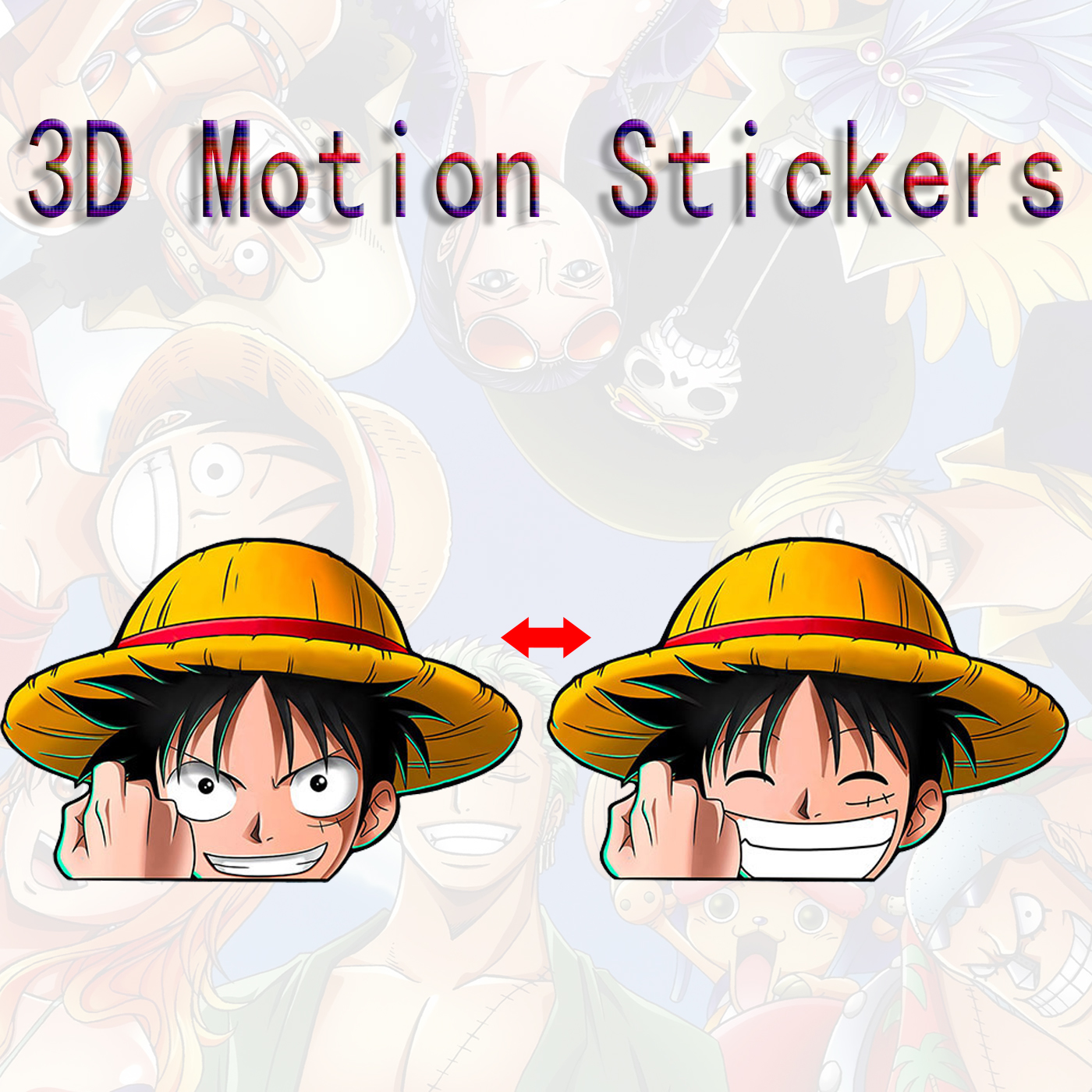 one piece anime 3d sticker