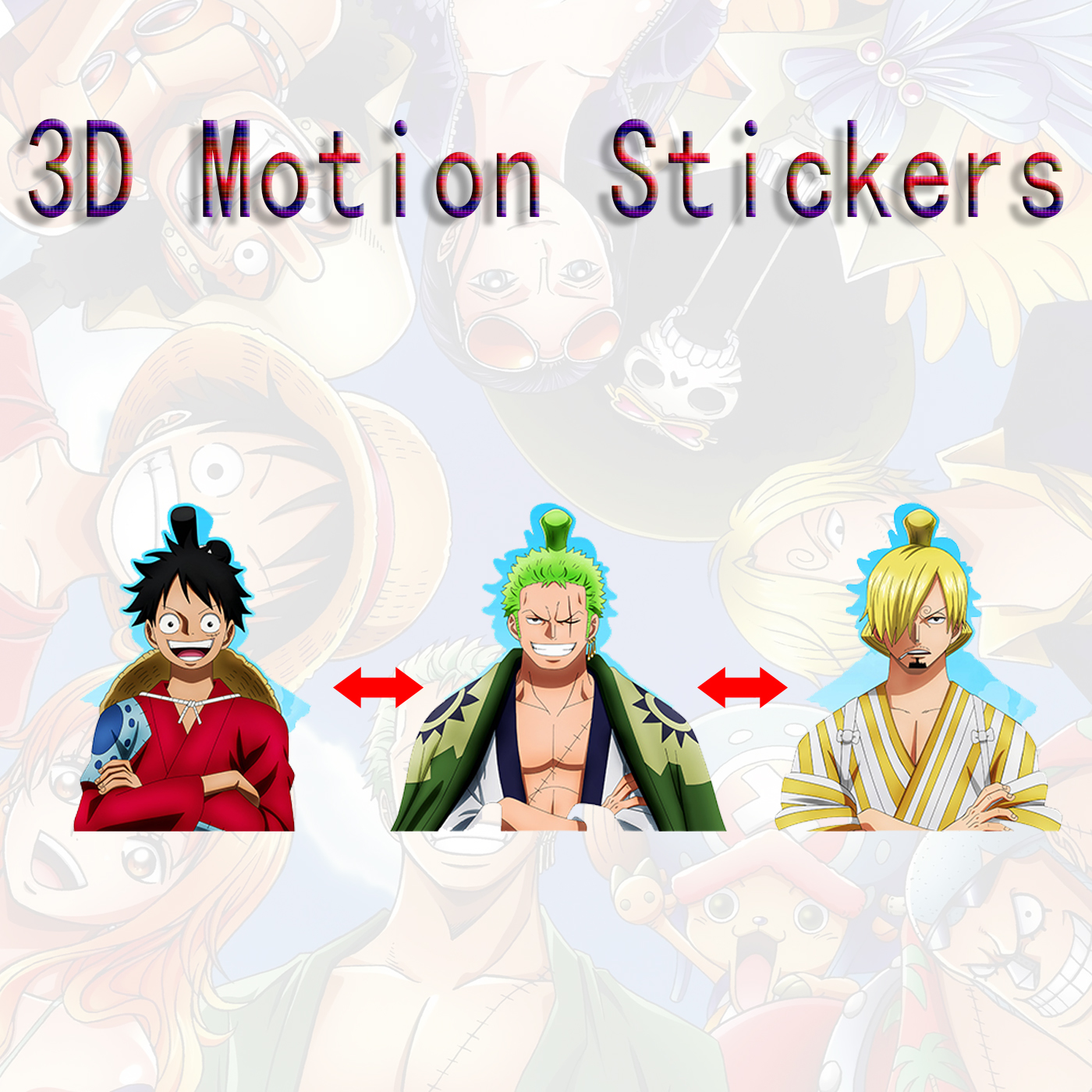 one piece anime 3d sticker