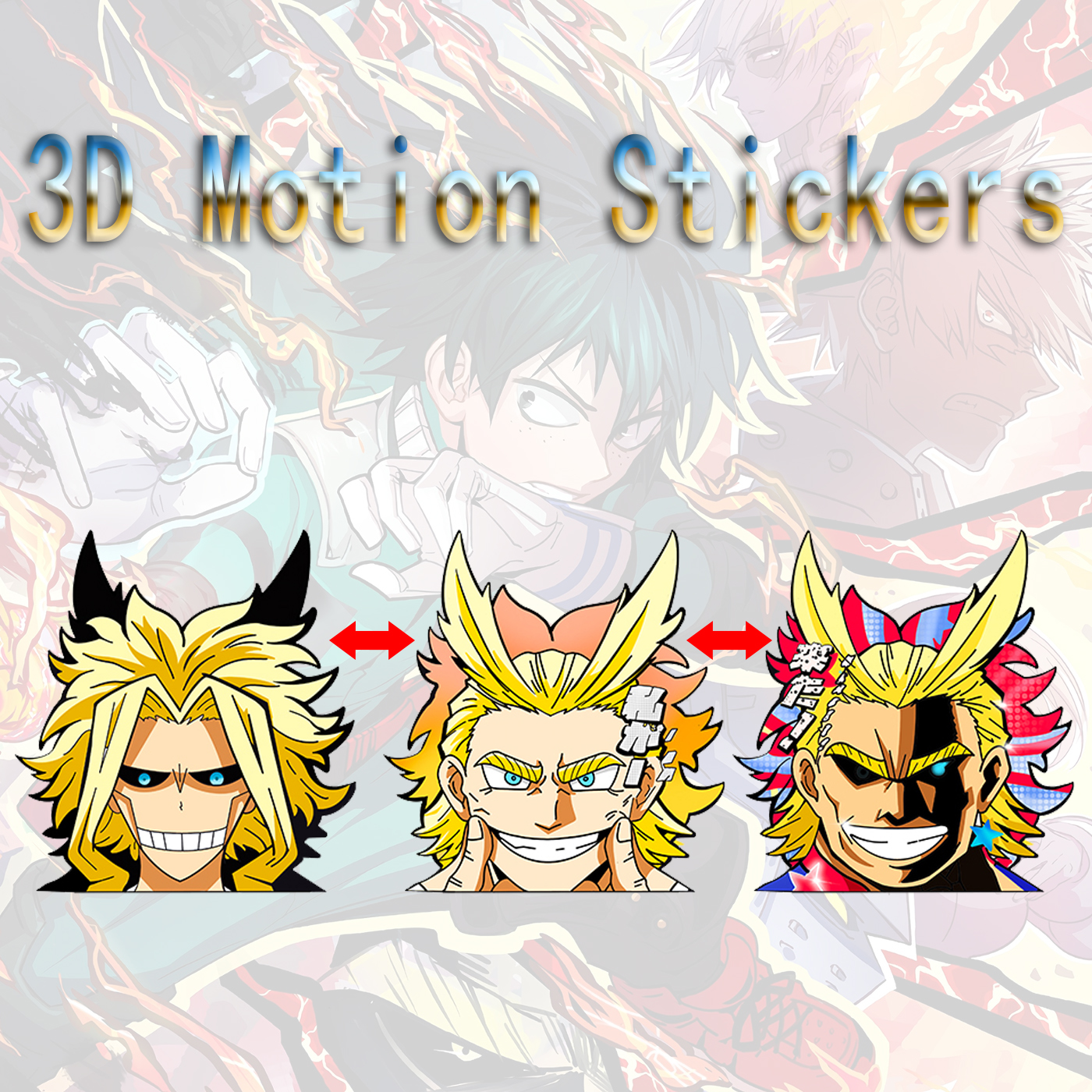 my hero academia anime 3d sticker