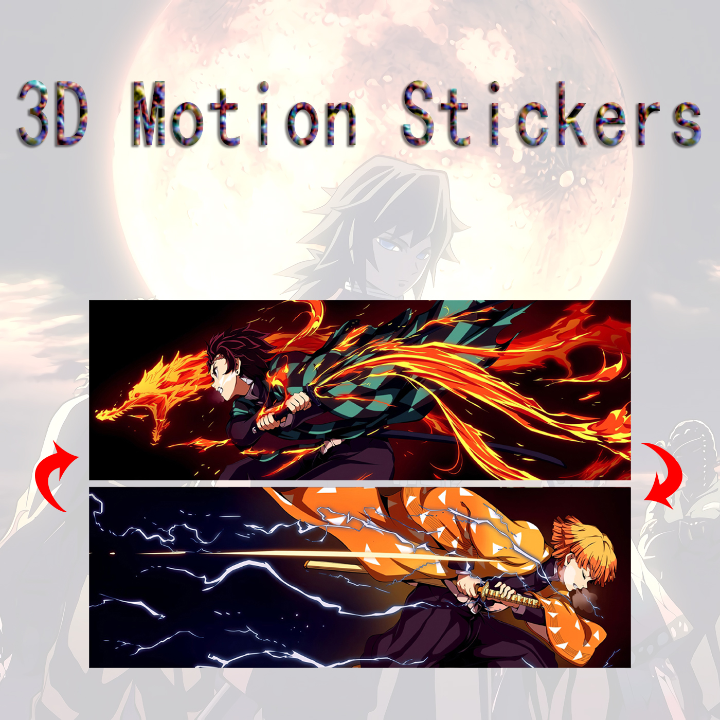 demon slayer kimets anime 3d sticker