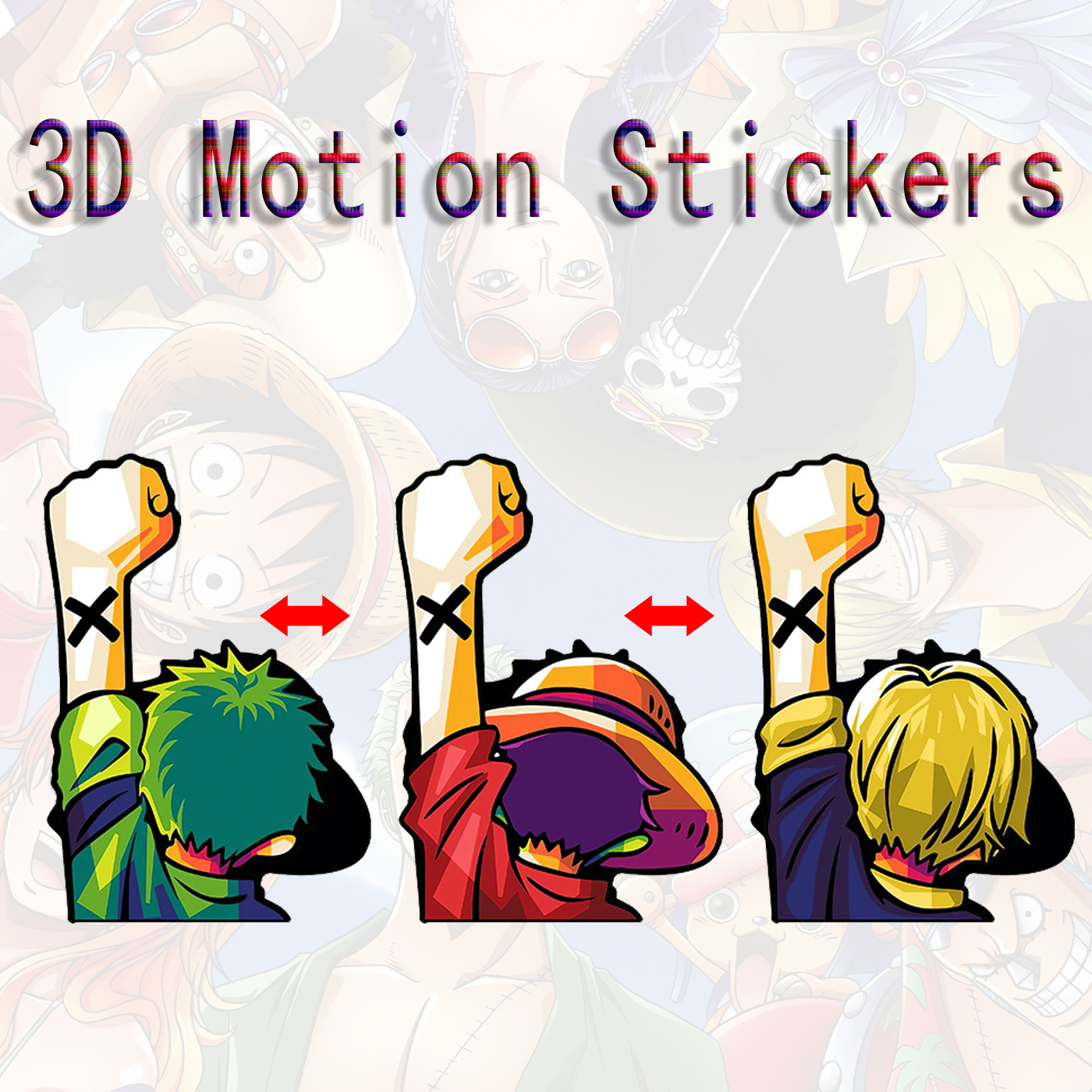 one piece anime 3d sticker