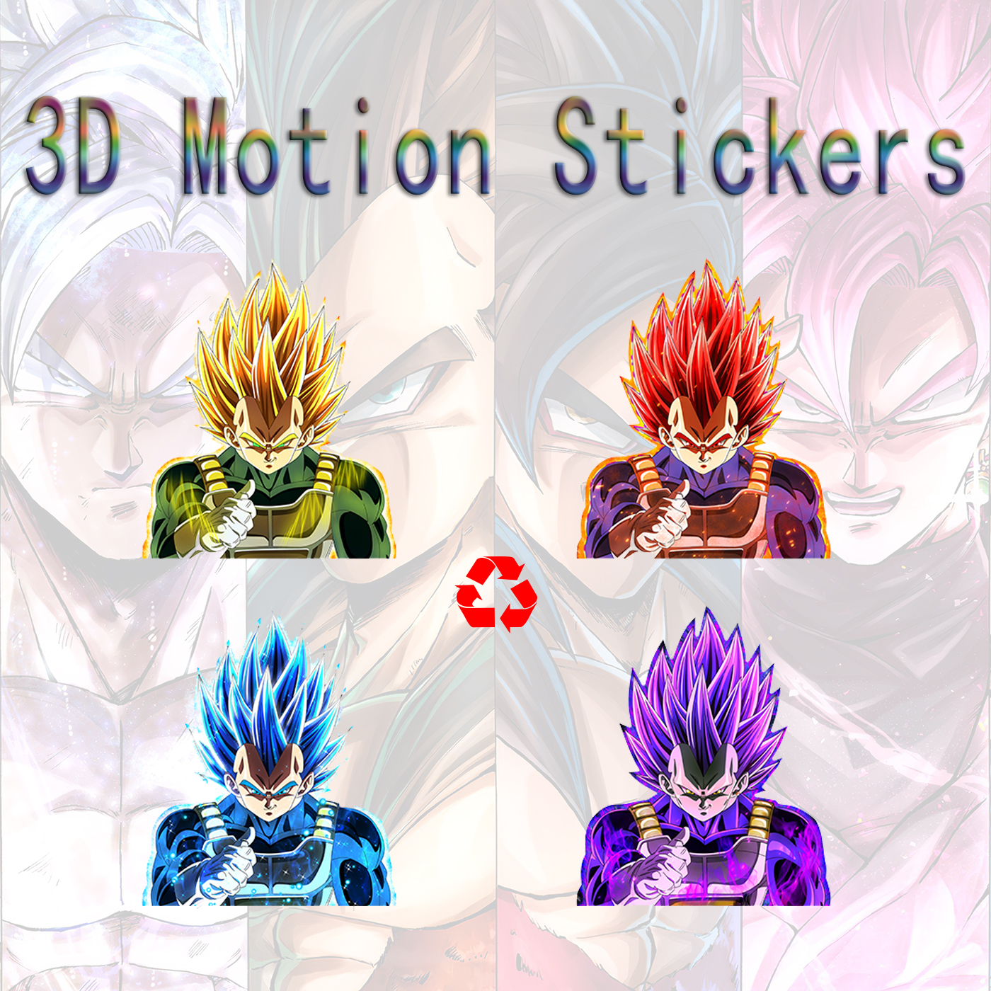 dragon ball anime 3d sticker