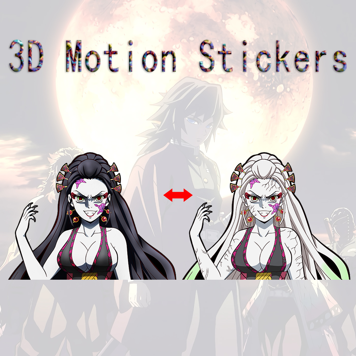 demon slayer kimets anime 3d sticker