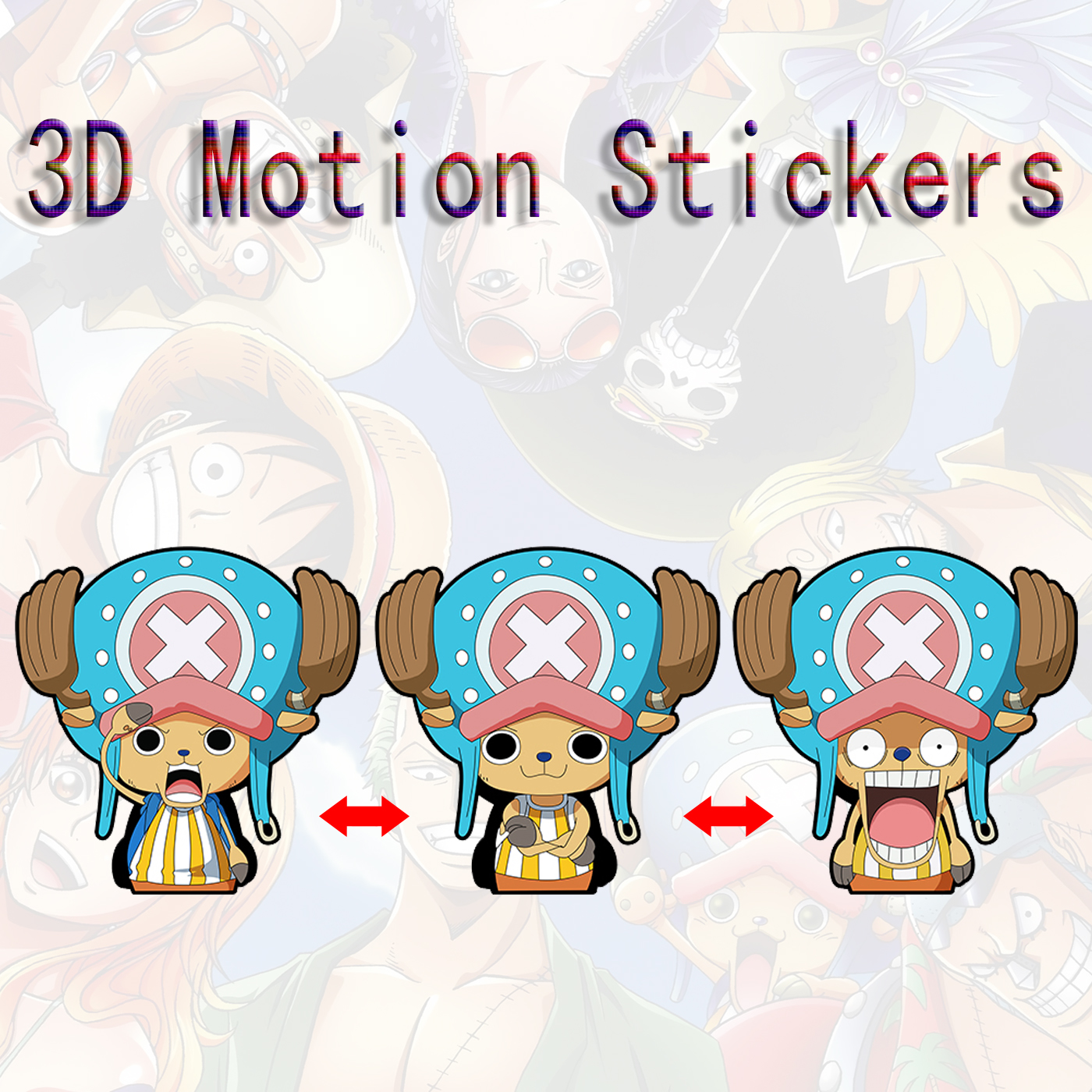 one piece anime 3d sticker