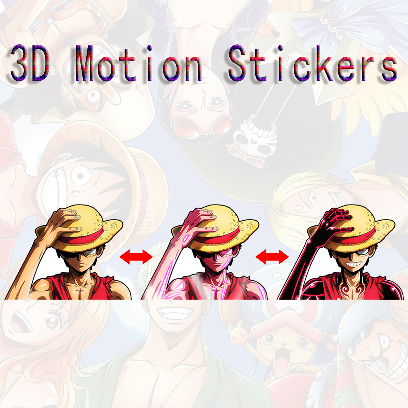 one piece anime 3d sticker