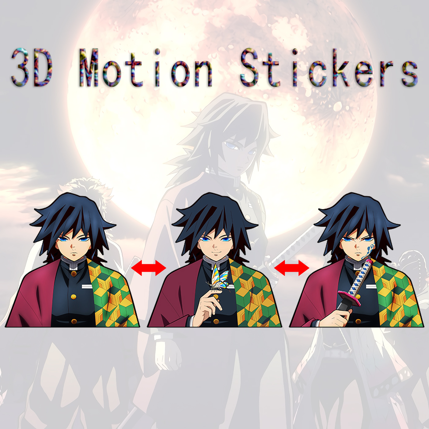 demon slayer kimets anime 3d sticker