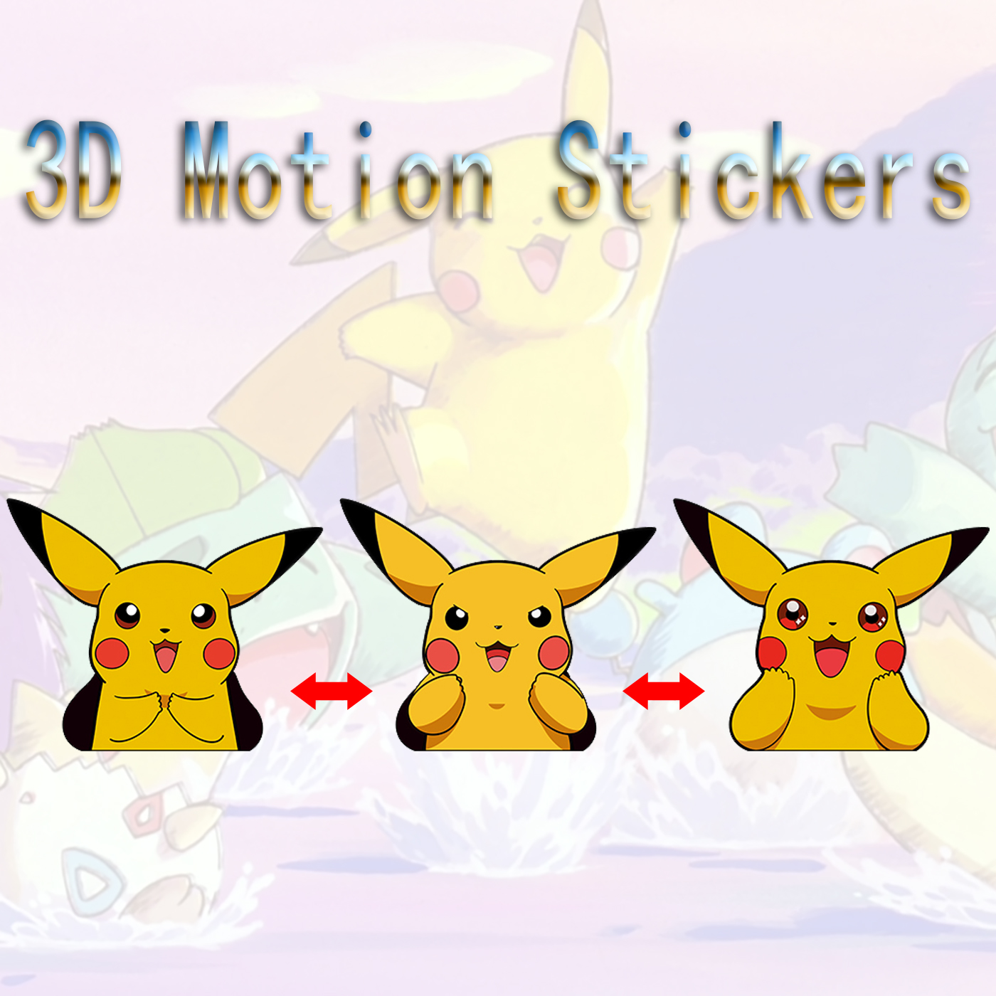 pokemon anime 3d sticker