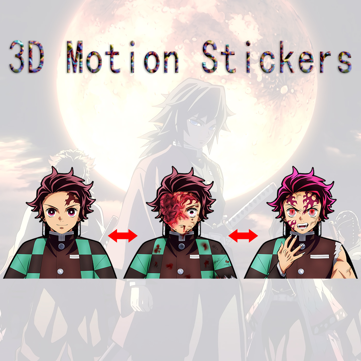 demon slayer kimets anime 3d sticker