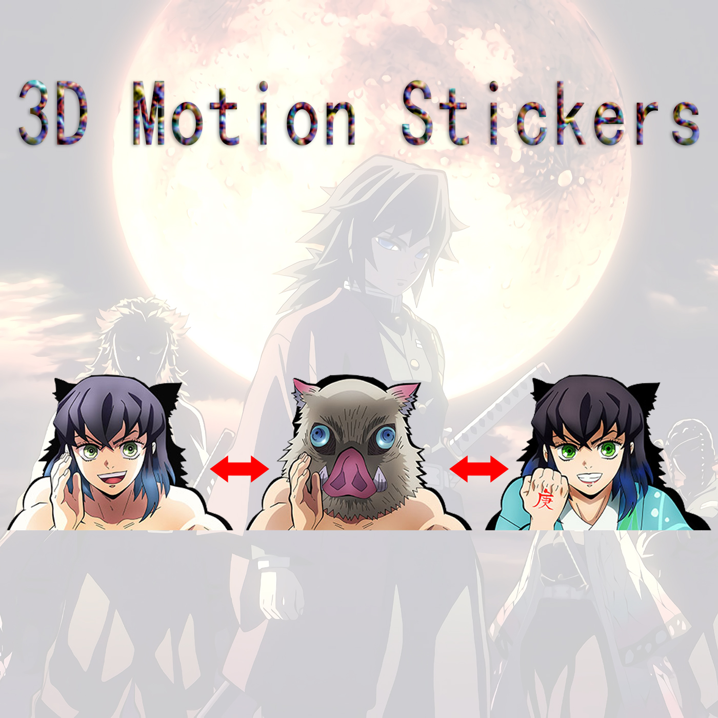 demon slayer kimets anime 3d sticker