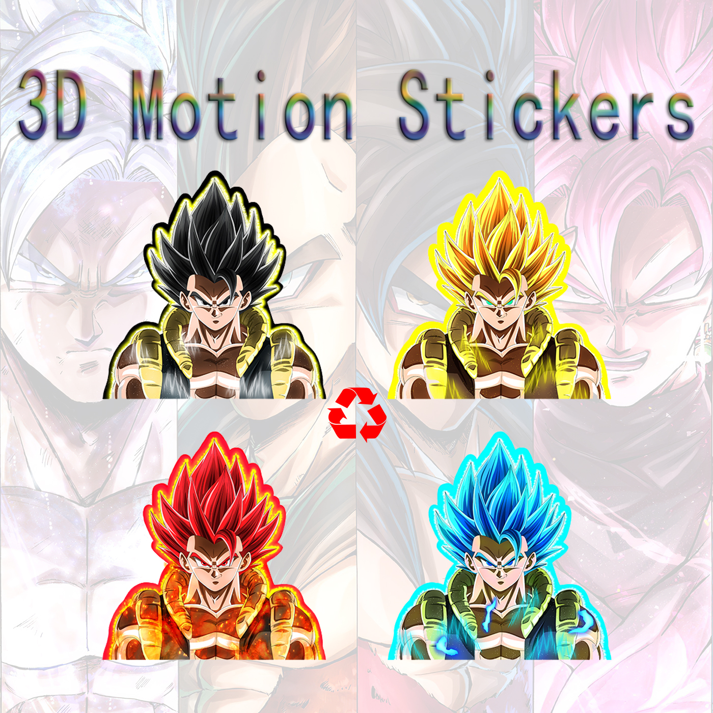 dragon ball anime 3d sticker