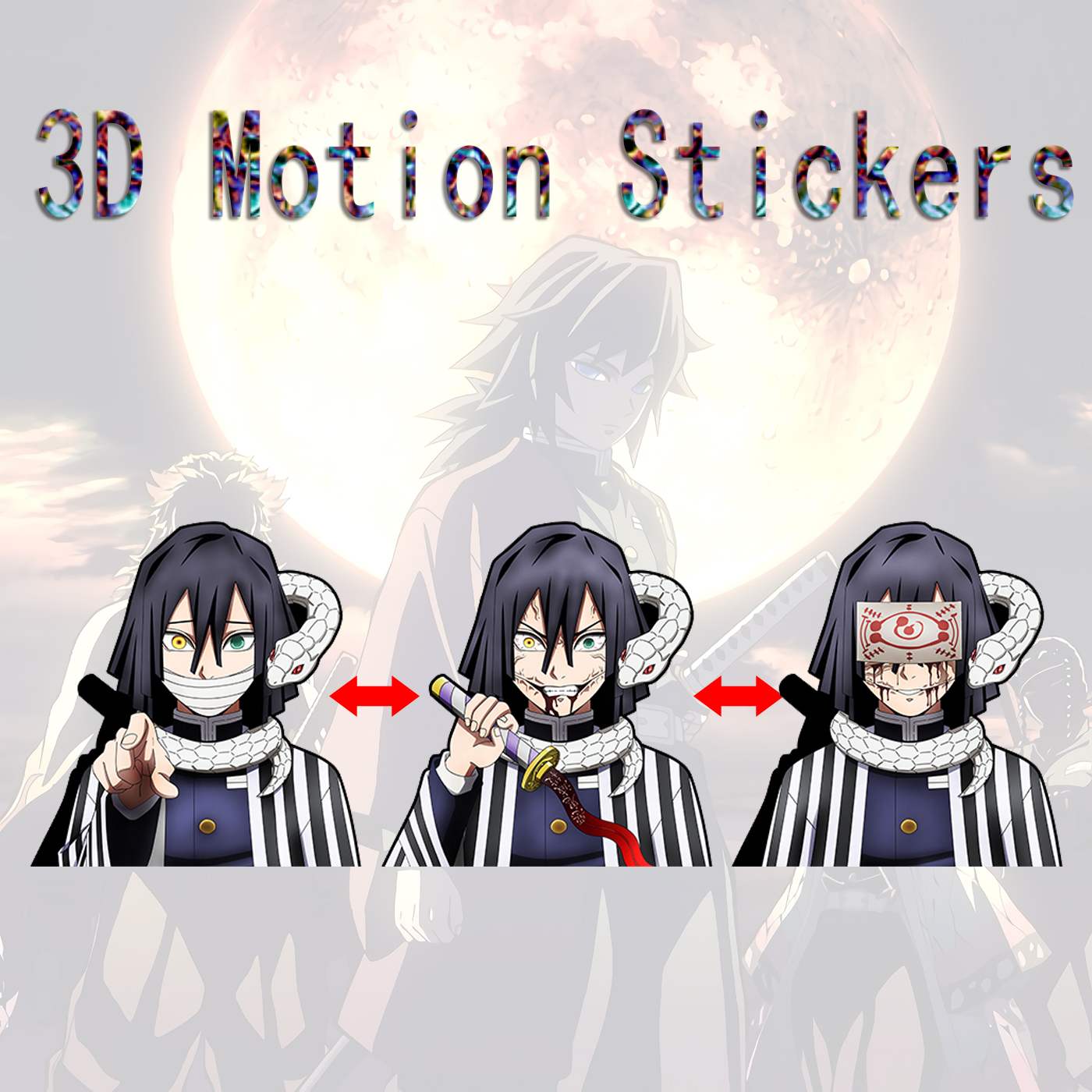 demon slayer kimets anime 3d sticker