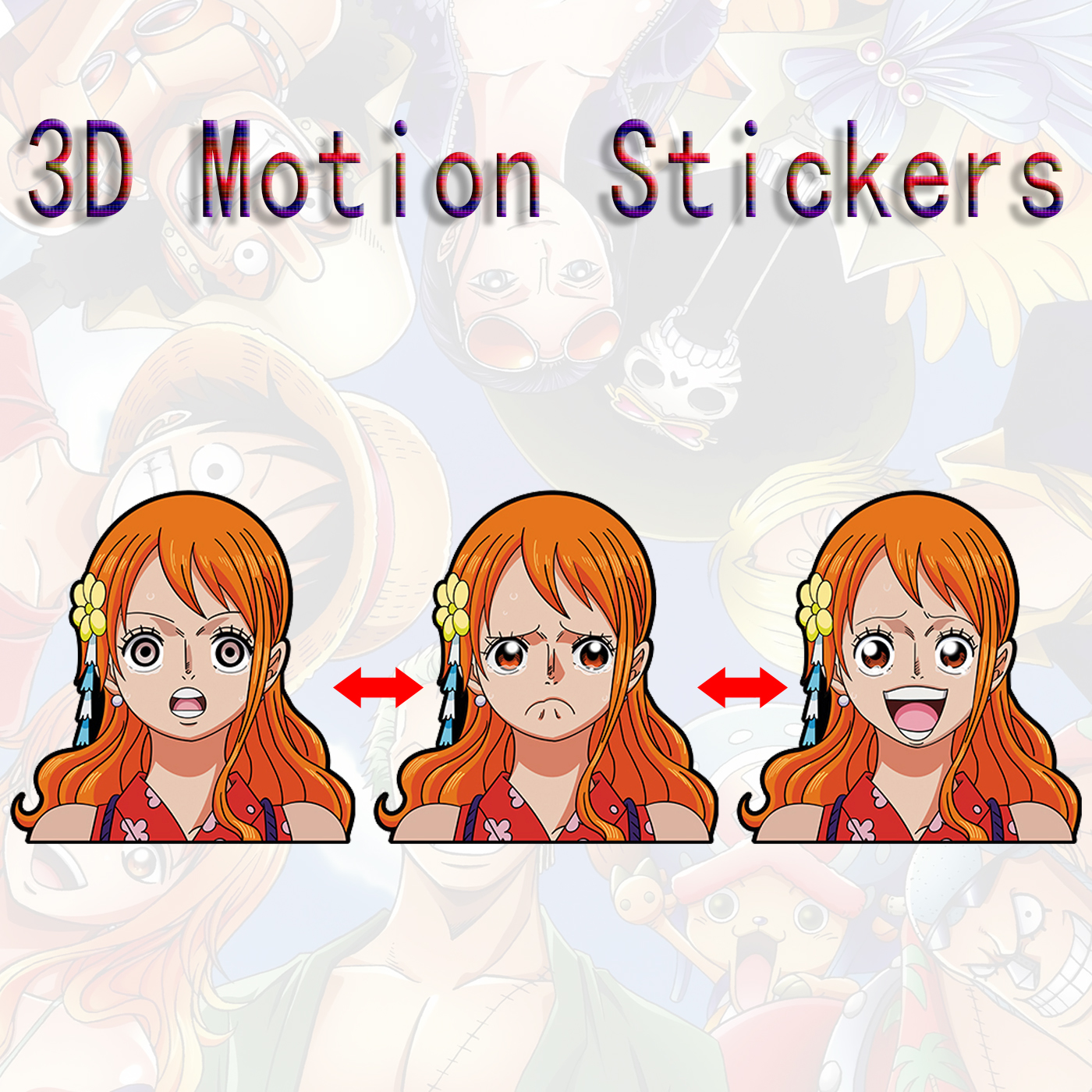 one piece anime 3d sticker