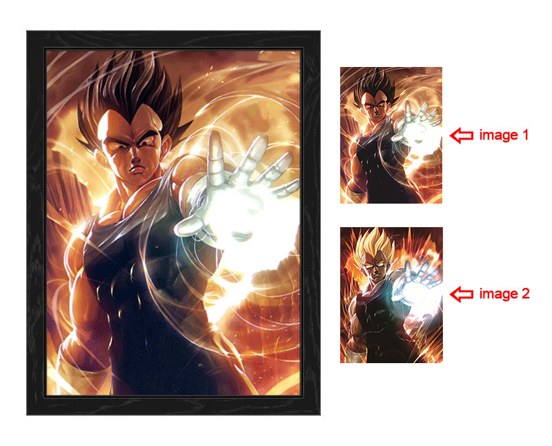 dragon ball anime 3d poster painting with frame 29.5*39.5cm