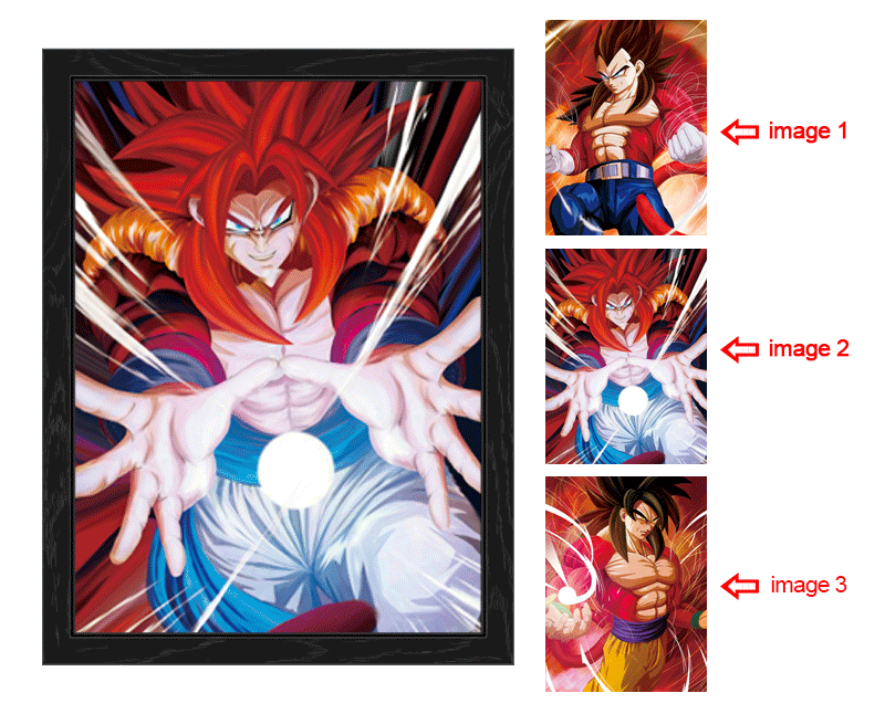dragon ball anime 3d poster painting with frame 29.5*39.5cm