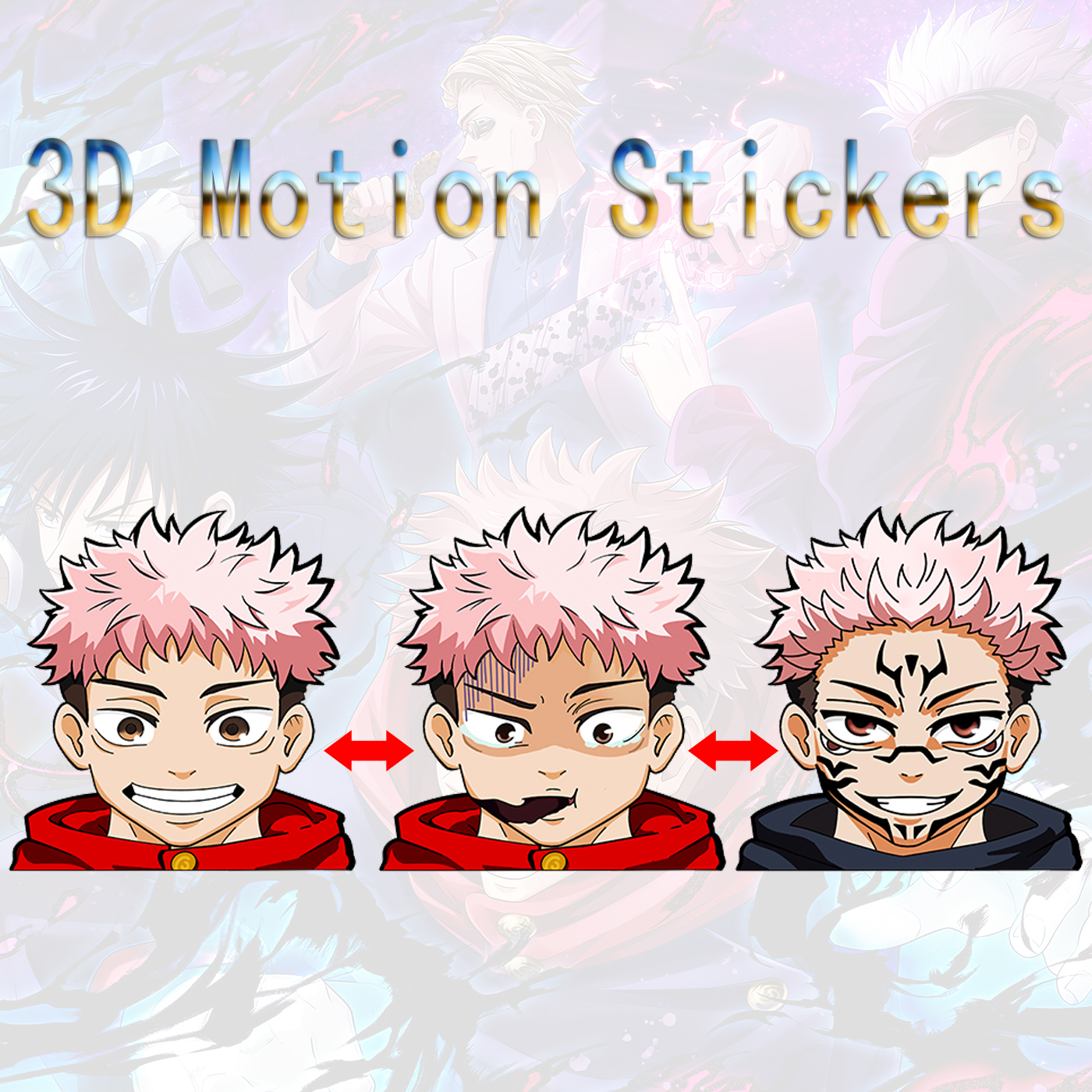 jujutsu kaisen anime 3d sticker