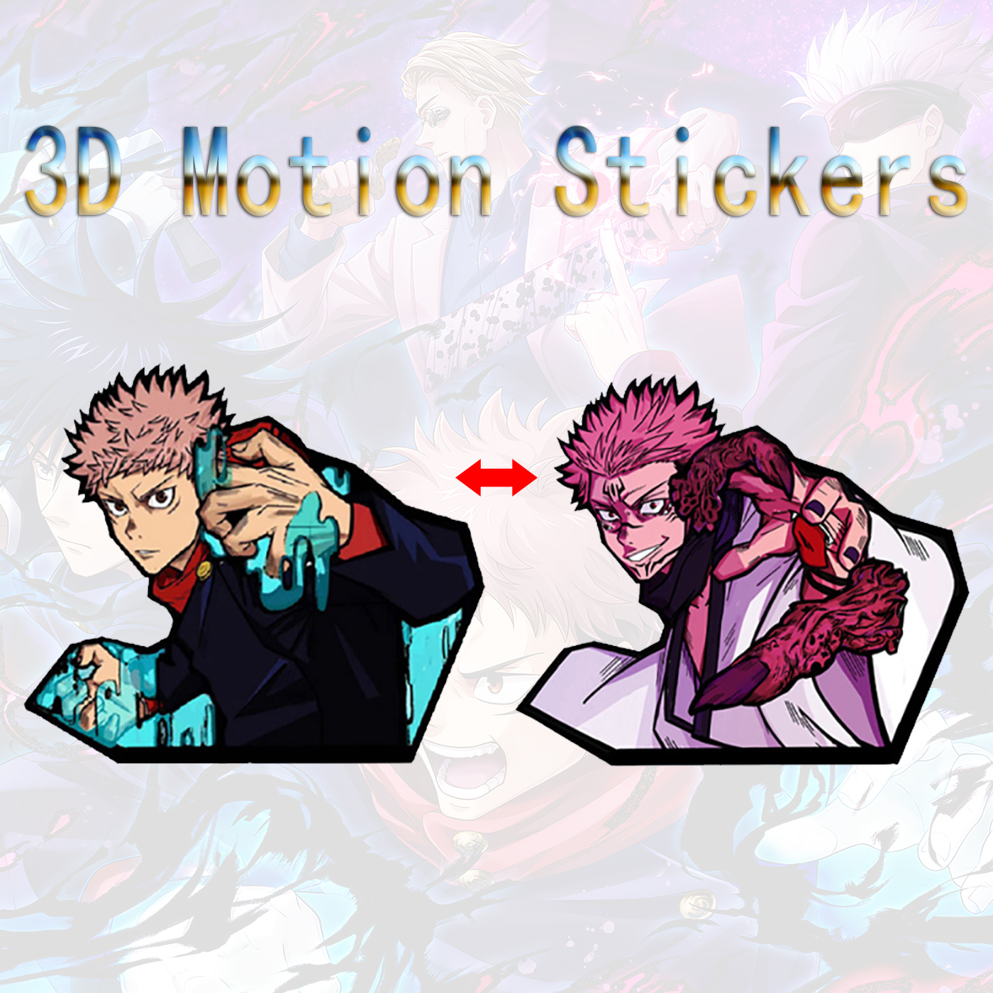 jujutsu kaisen anime 3d sticker