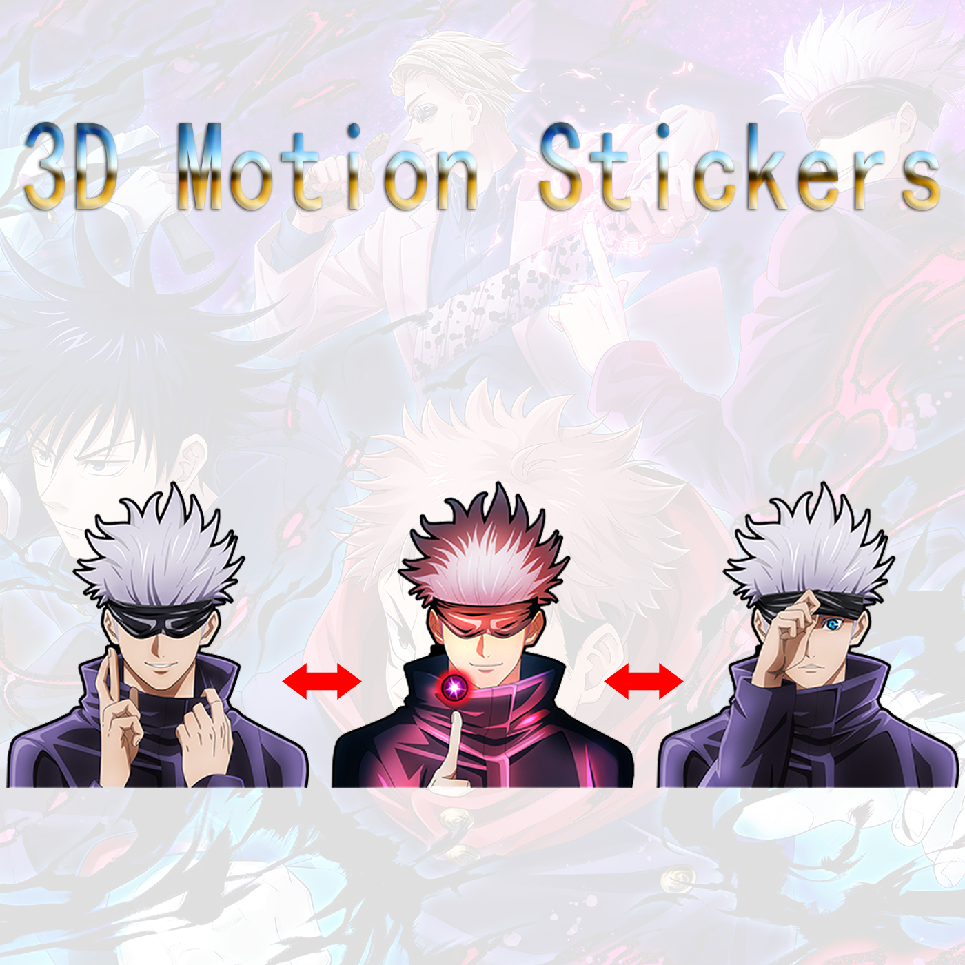 jujutsu kaisen anime 3d sticker