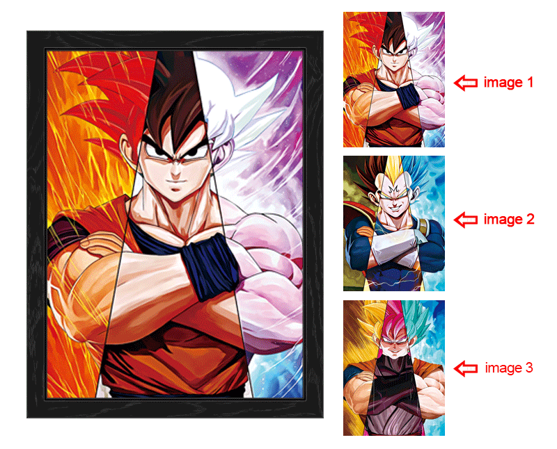 dragon ball anime 3d poster painting with frame 29.5*39.5cm