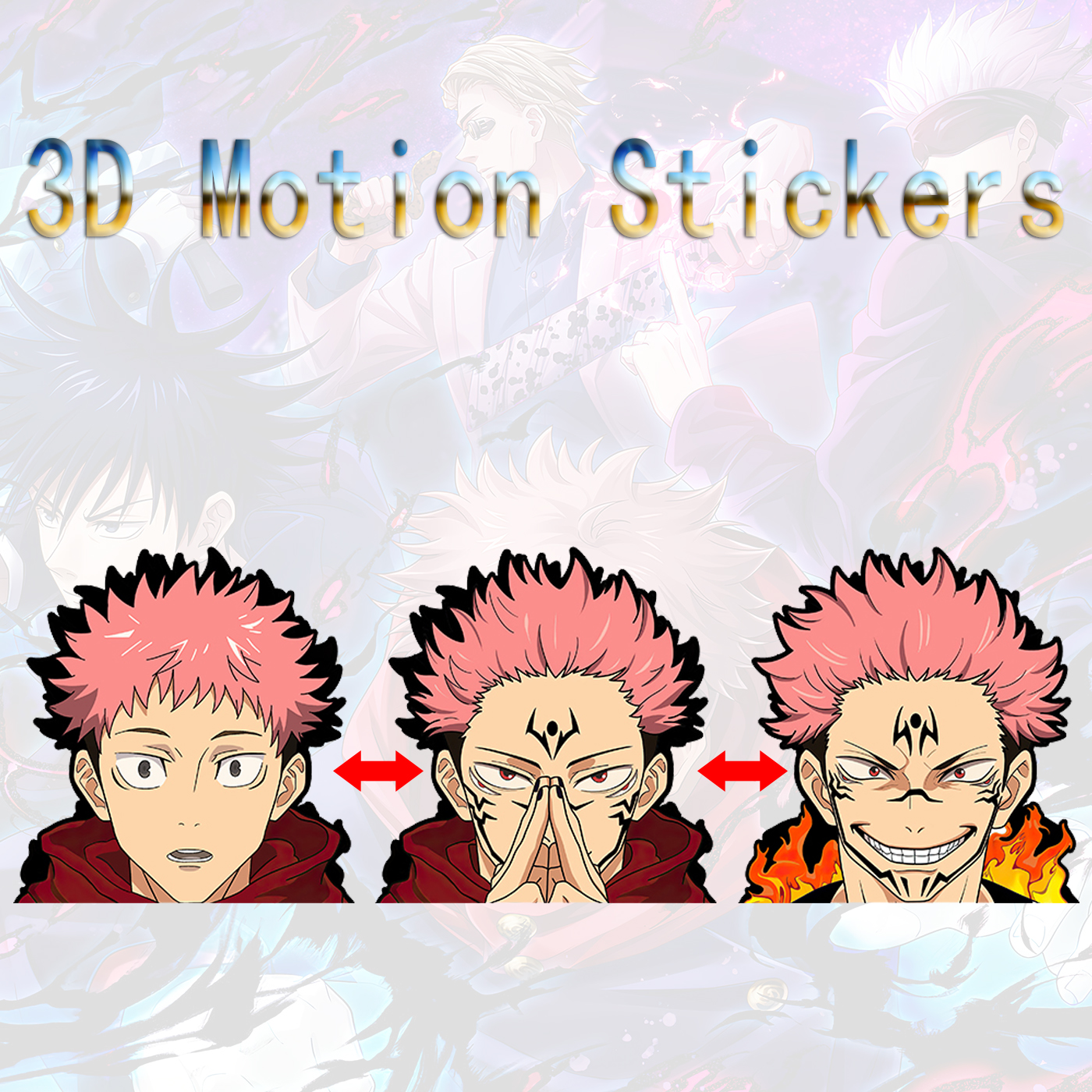 jujutsu kaisen anime 3d sticker