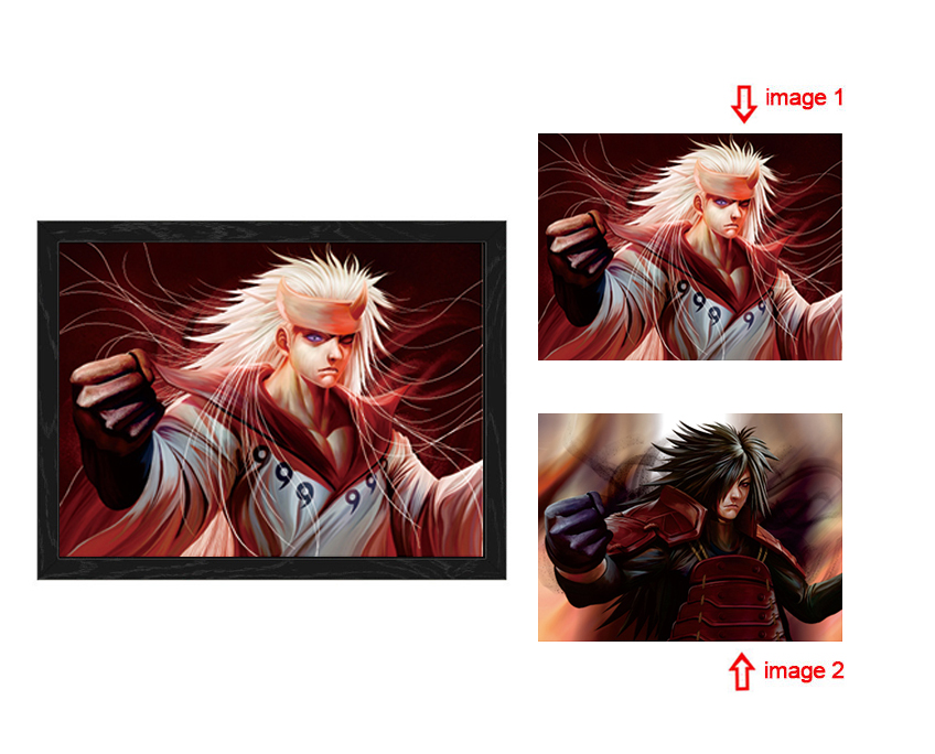 naruto anime 3d poster painting with frame 29.5*39.5cm