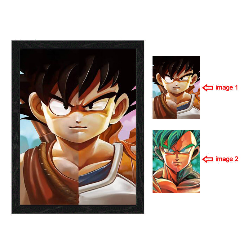 dragon ball anime 3d poster painting with frame 29.5*39.5cm