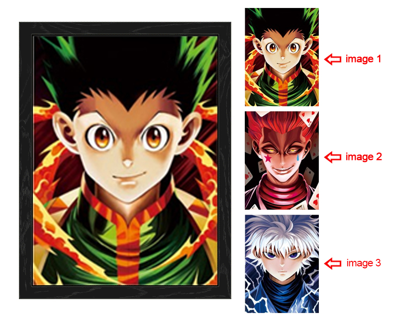 hunter anime 3d poster painting with frame 29.5*39.5cm