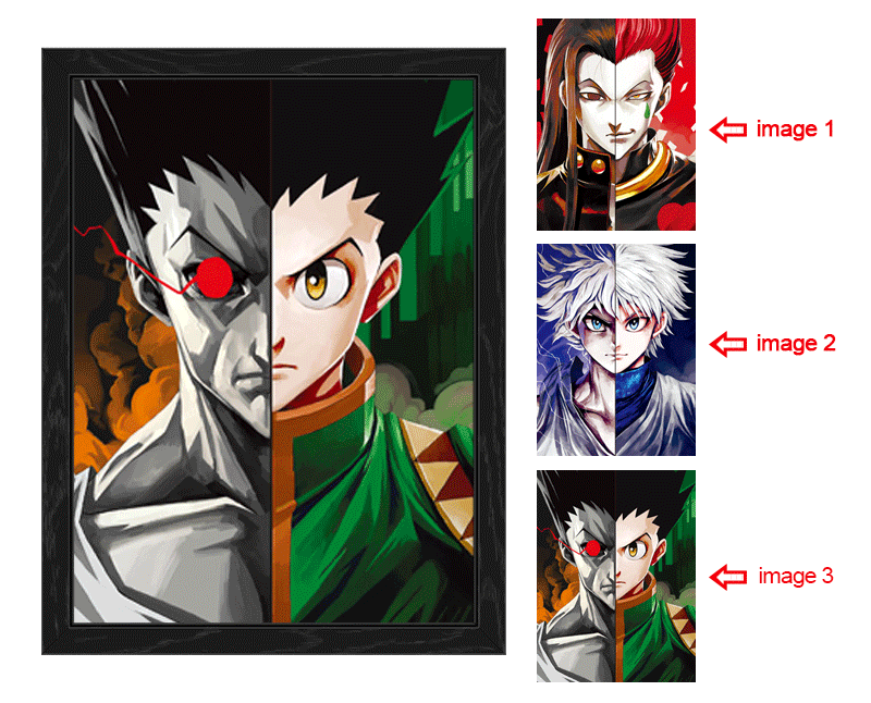 hunter anime 3d poster painting with frame 29.5*39.5cm