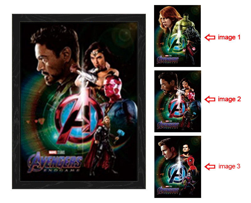avengers anime 3d poster painting with frame 29.5*39.5cm