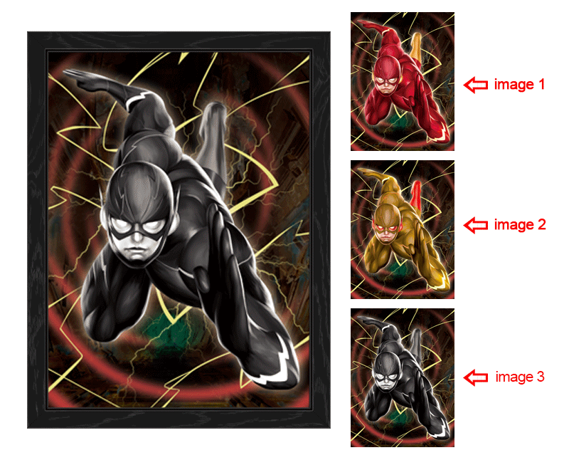 avengers anime 3d poster painting with frame 29.5*39.5cm