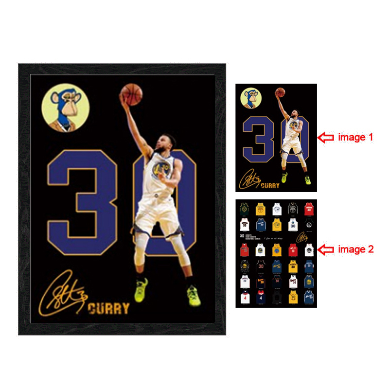 NBA 3d poster painting with frame price for 2 pcs 29.5*39.5cm