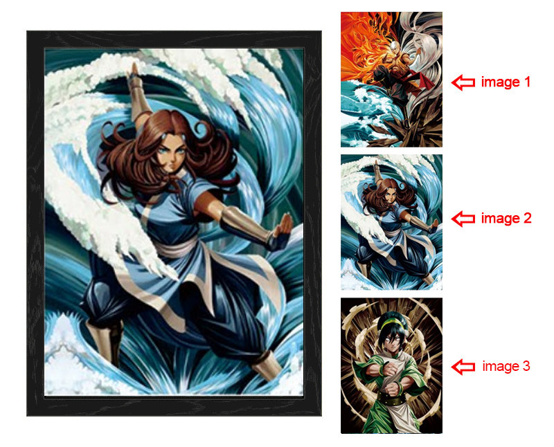 The Last Airbender anime 3d poster painting with frame 29.5*39.5cm