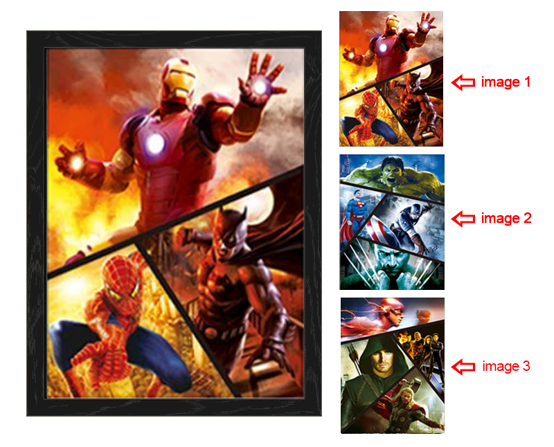 avengers anime 3d poster painting with frame 29.5*39.5cm