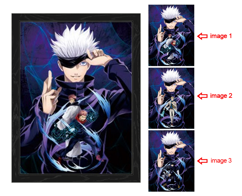 jujutsu kaisen anime 3d poster painting with frame 29.5*39.5cm