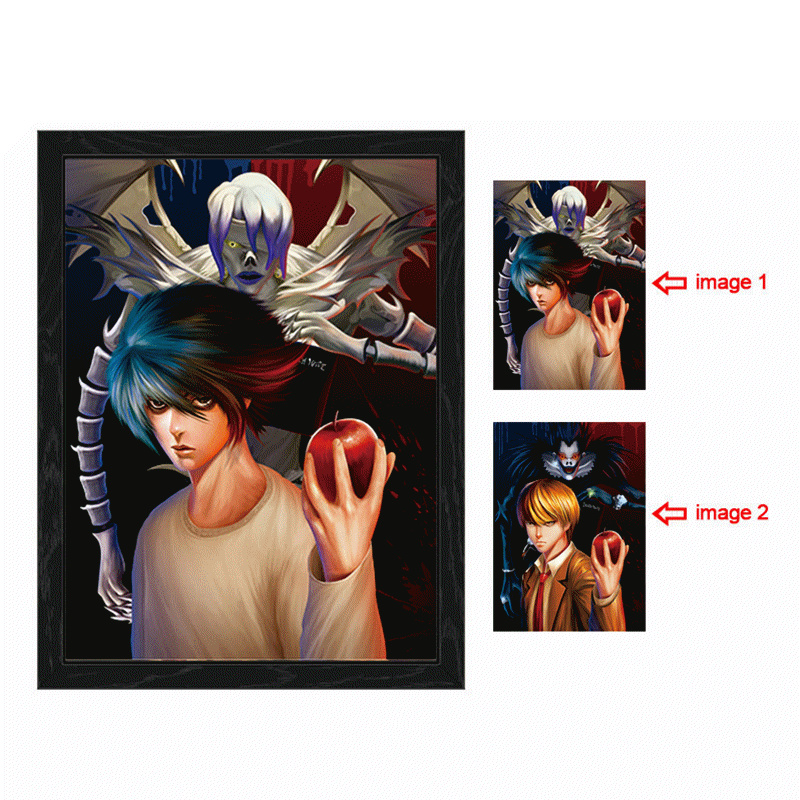 death note anime 3d poster painting with frame 29.5*39.5cm