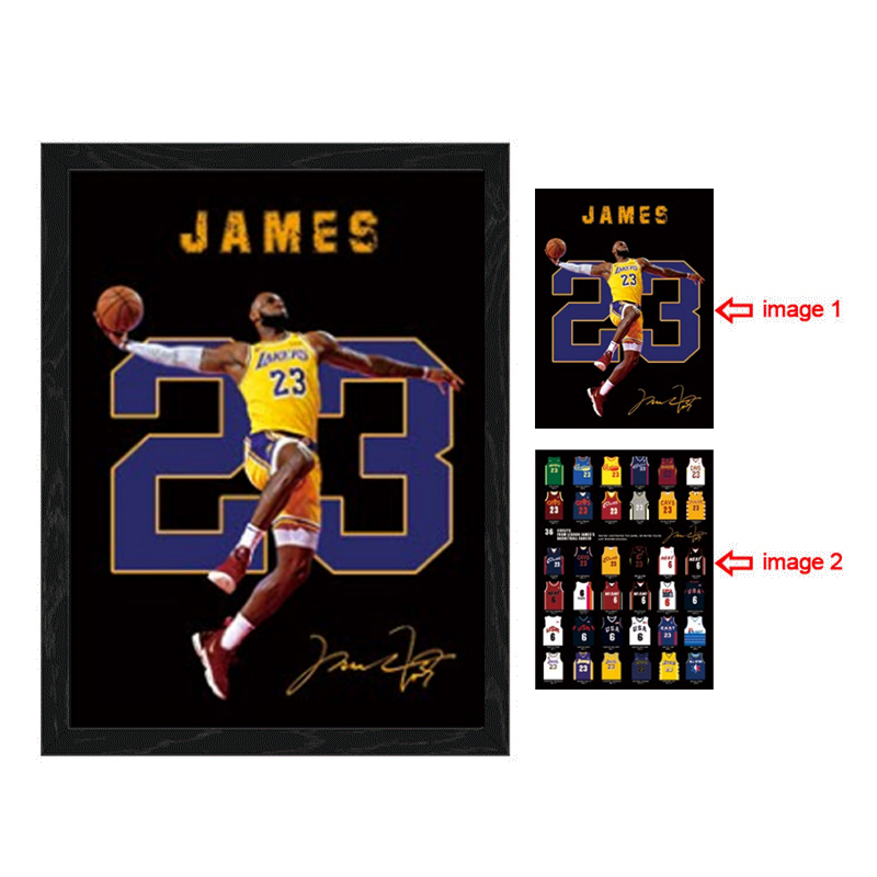 NBA 3d poster painting with frame price for 2 pcs 29.5*39.5cm