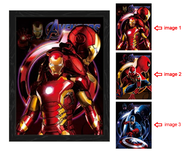 avengers anime 3d poster painting with frame 29.5*39.5cm