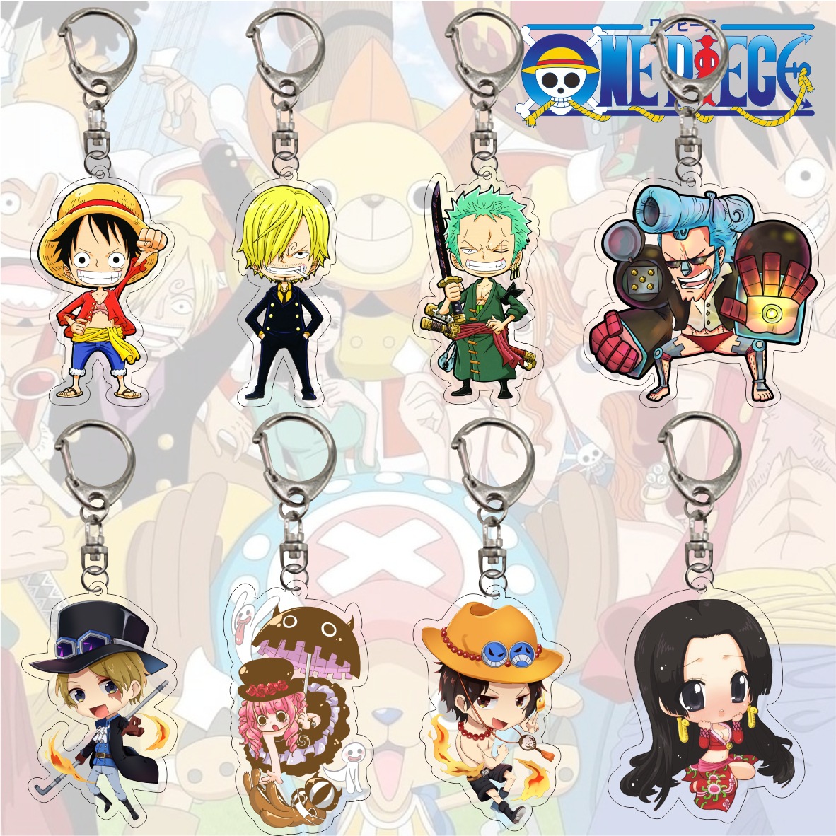 one piece anime keychain