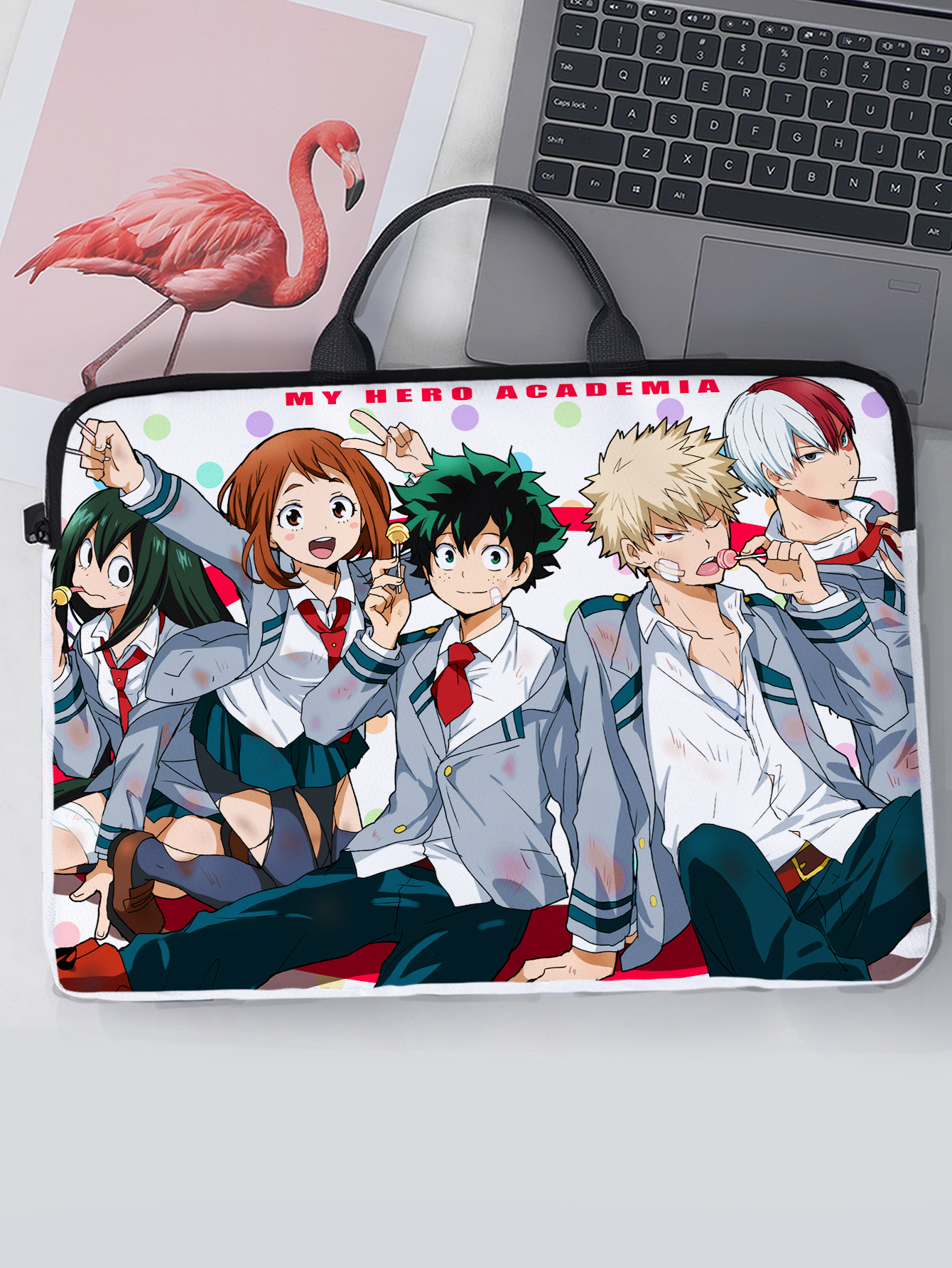 my hero academia anime laptop with lining