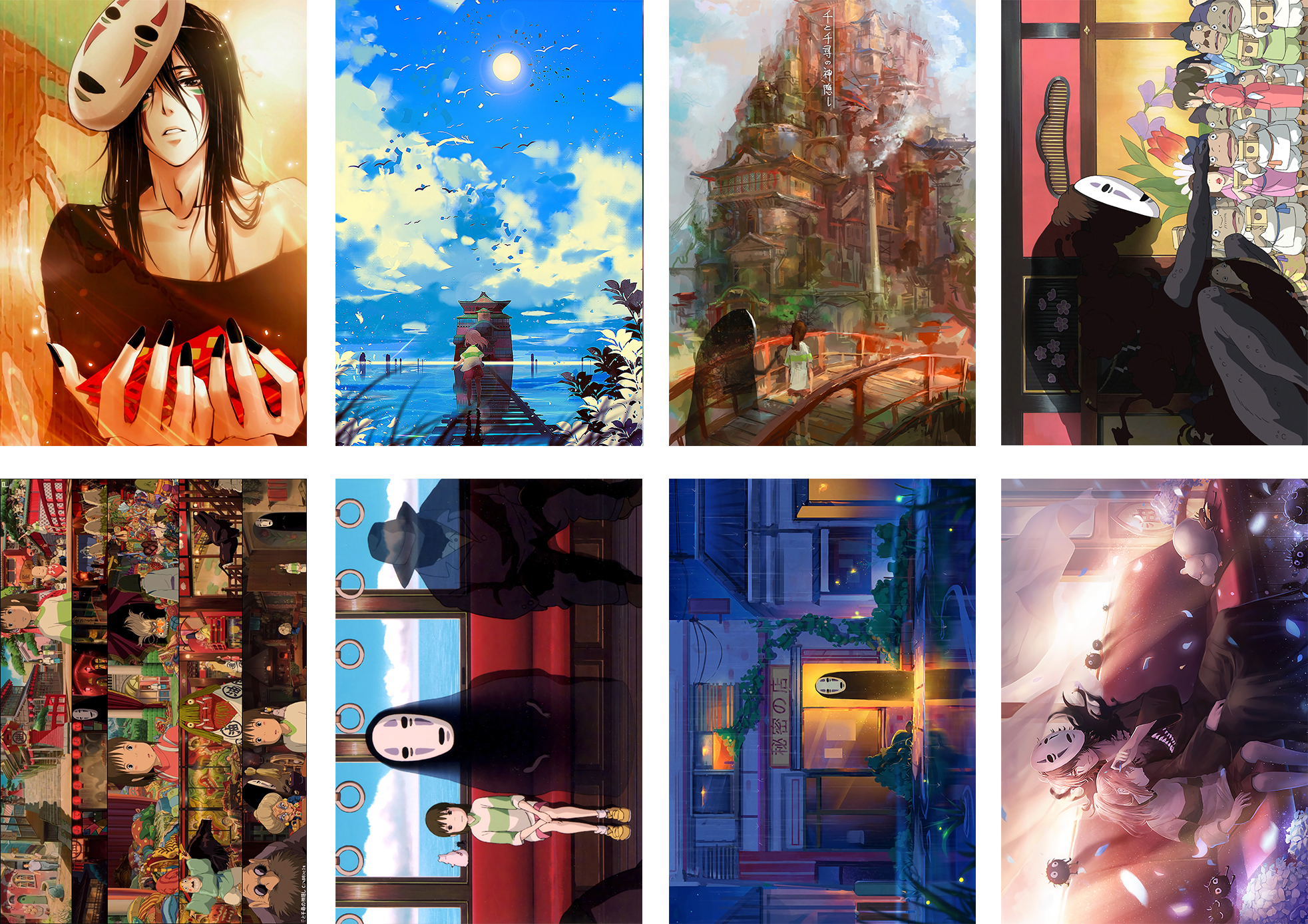 Spirited Away anime posters price for a set of 8 pcs